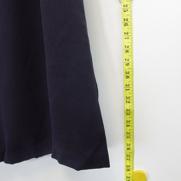 CLUB MONACO Navy Blue Shift Midi Dress 8 MEDIUM Puff Sleeve Scoop Neck A-line - Picture 9 of 13